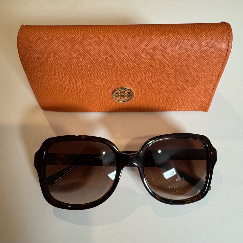 Tory Burch Brown Sunglasses with Orange Case